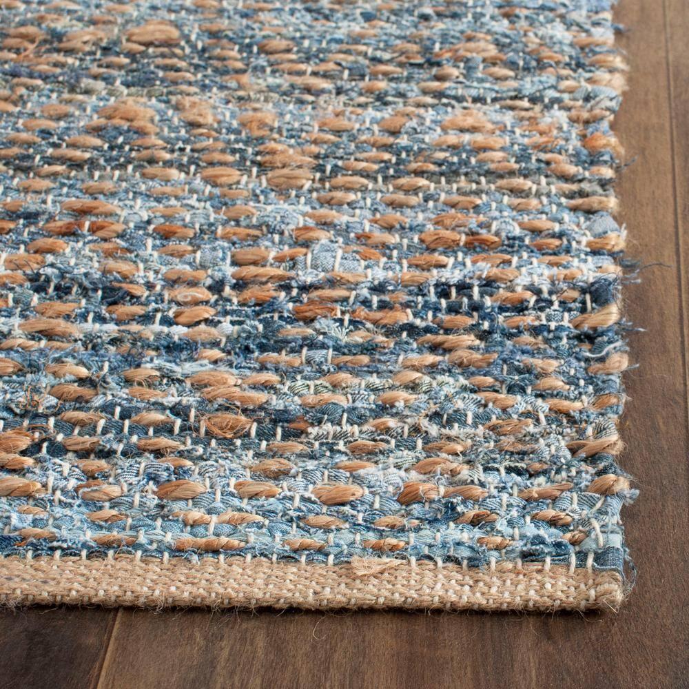 Cape Cod CAP350 Hand Woven Runner Rug - Natural/Blue - 2'3"x10' - Safavieh.