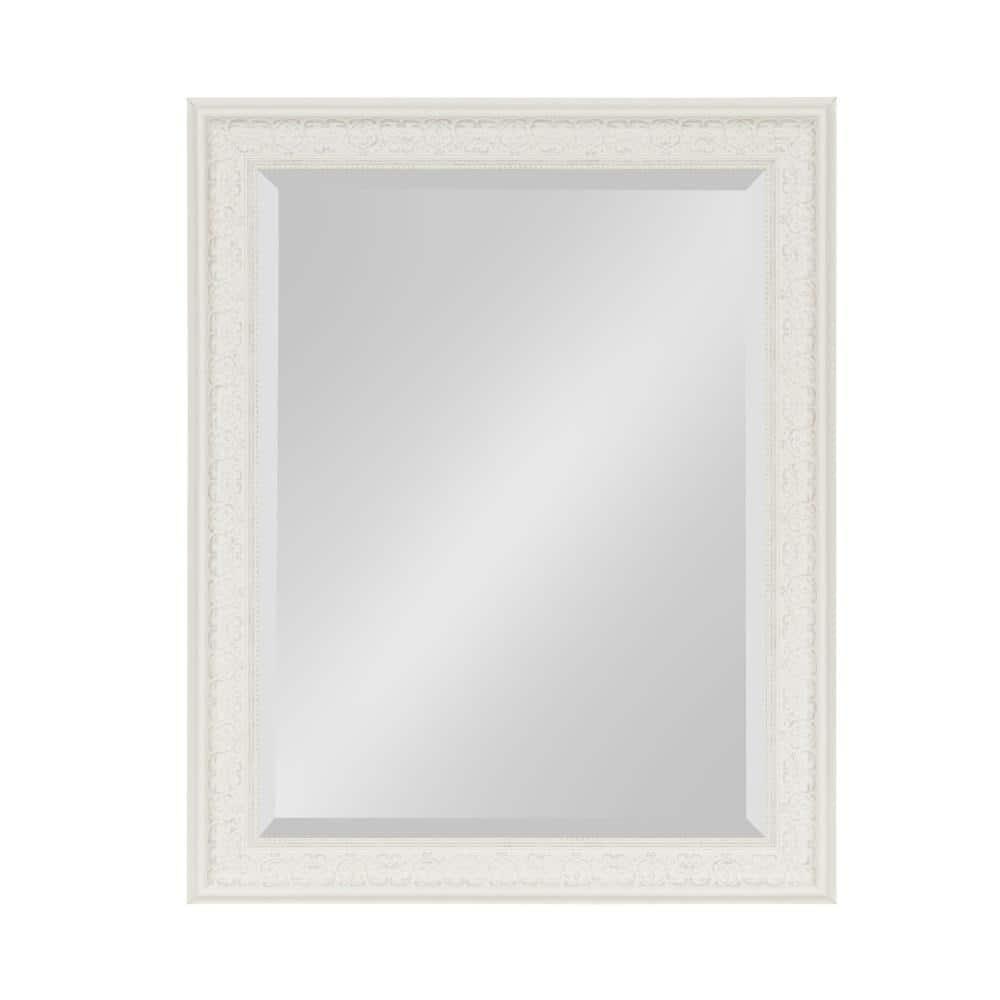 Kate and Laurel - Alysia Decorative Frame Rectangle Wall Mirror, 22.5 x 28.5 White