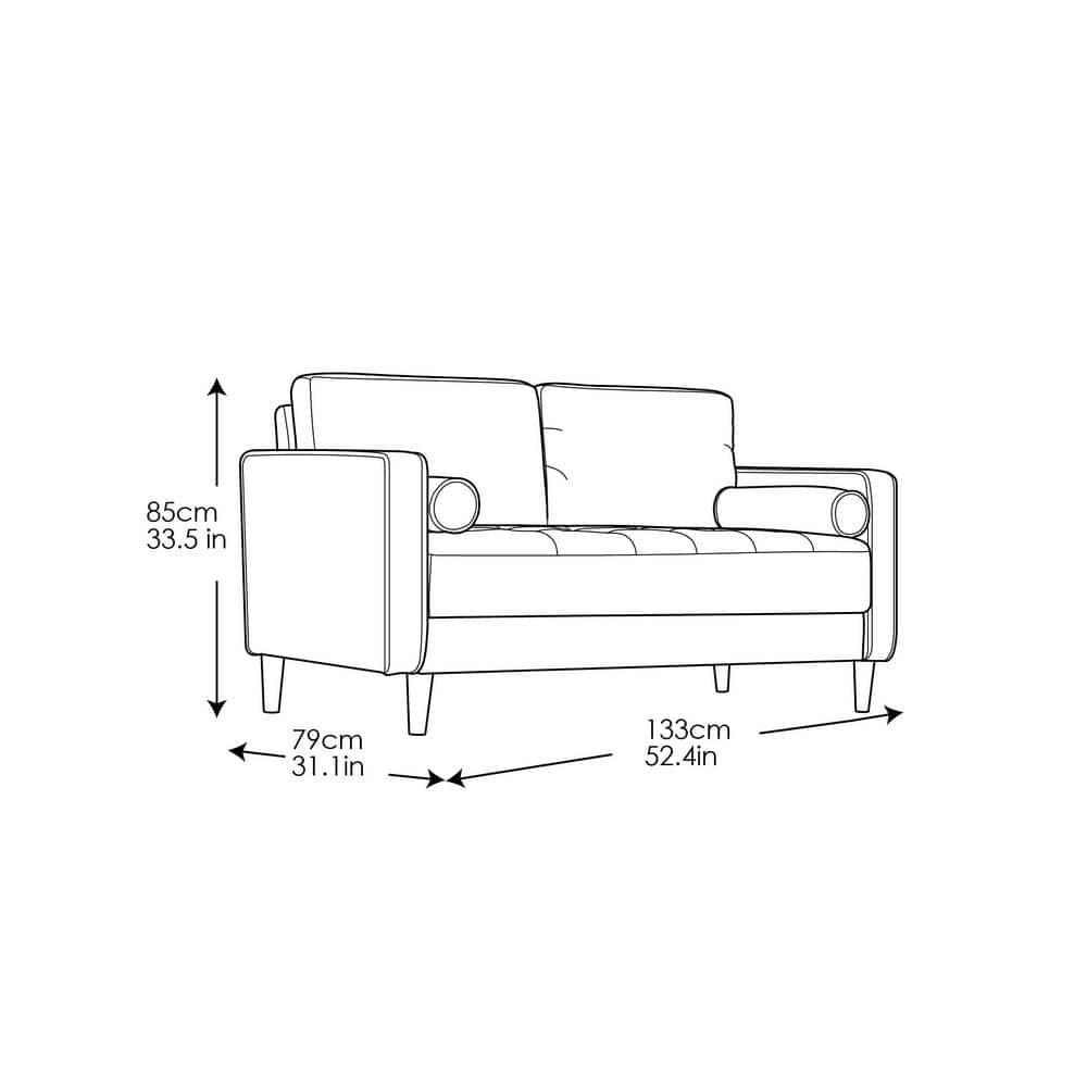 LifeStyle Solutions Jareth Loveseat in Navy Blue Fabric Upholstery
