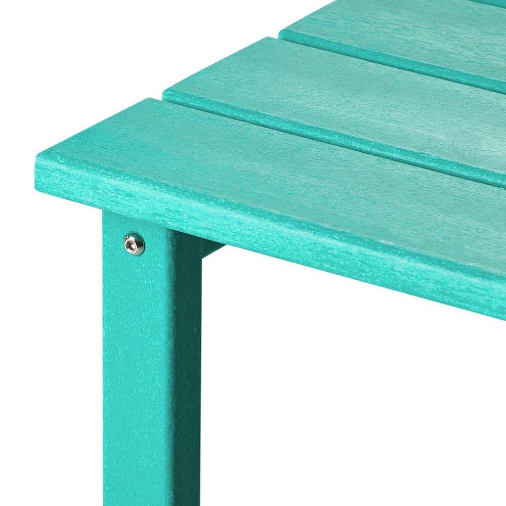 Polytrends  Laguna Hdpe All Weather Outdoor Patio Square Side Table Turquoise