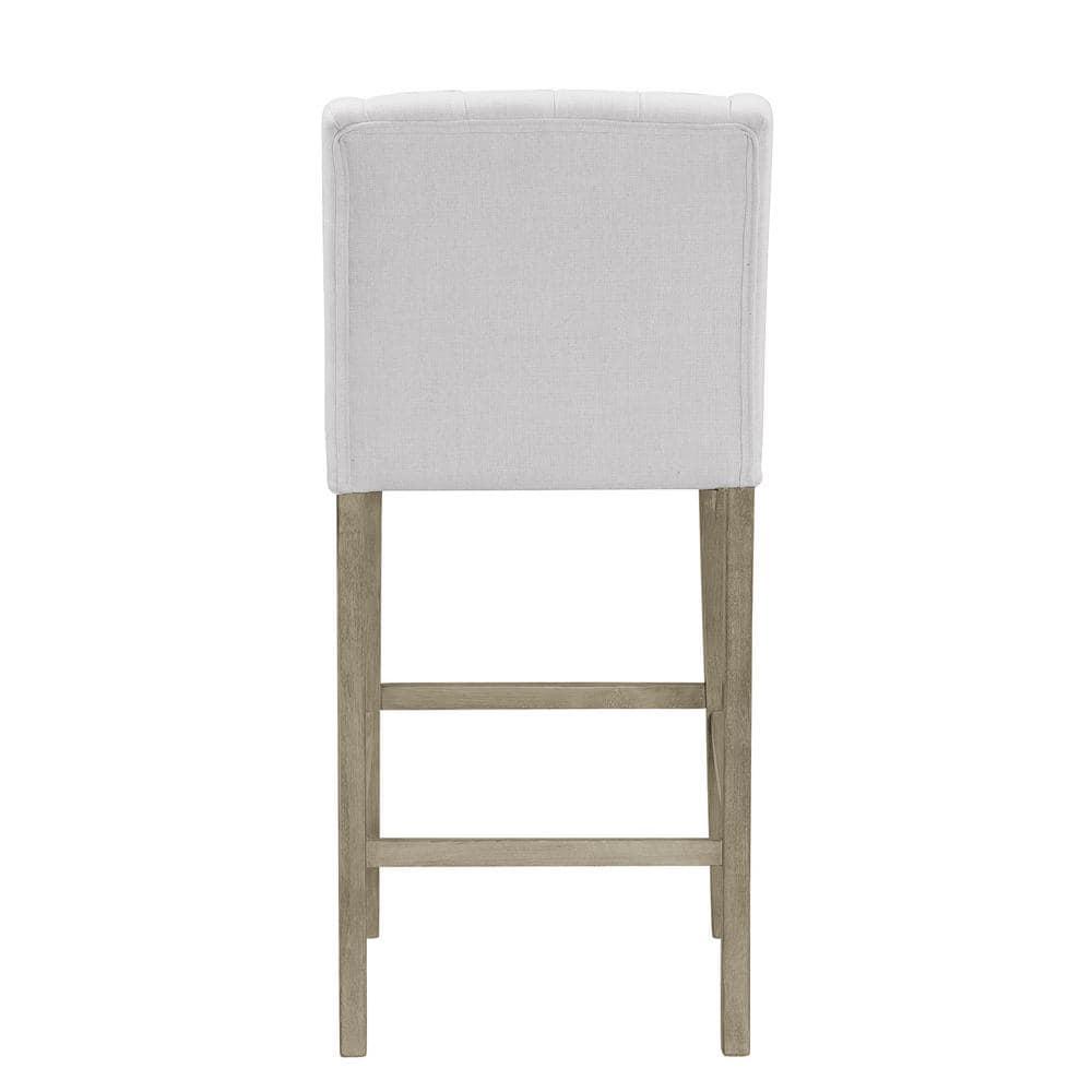 Glamour Home Aled 29" Fabric Bar Stools with Side Wings in Beige (Set of 2)