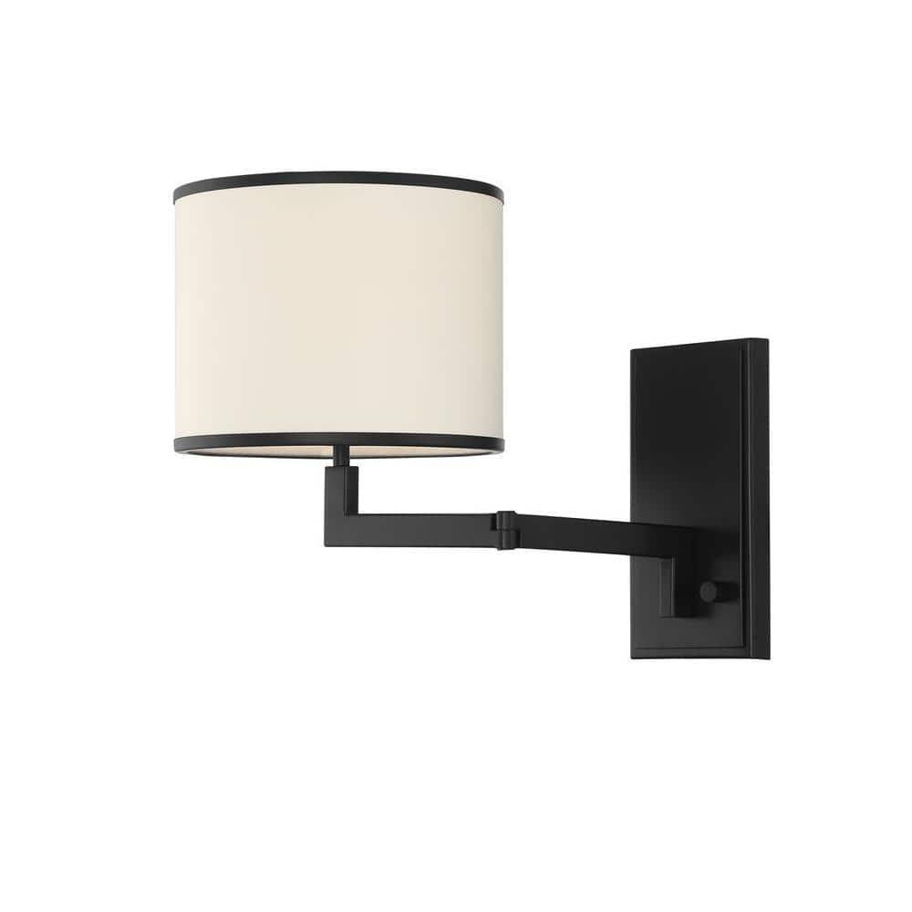 Crystorama Lighting Madison 1 - Light Swing Arm Lamp in  Matte Black