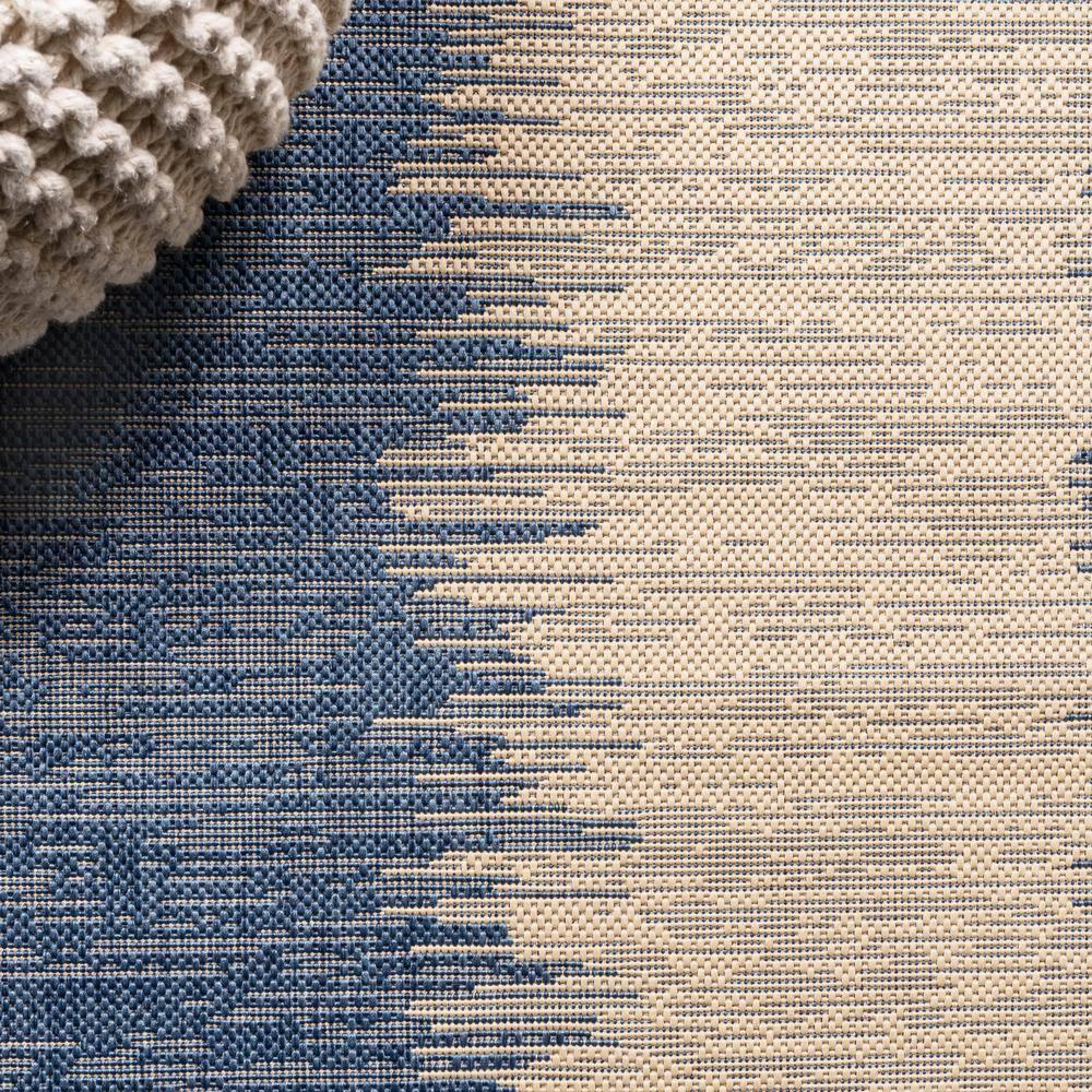 2' x 8' Tavira Modern Strie' Indoor/Outdoor Runner Rug, Blue/Beige - JONATHAN Y
