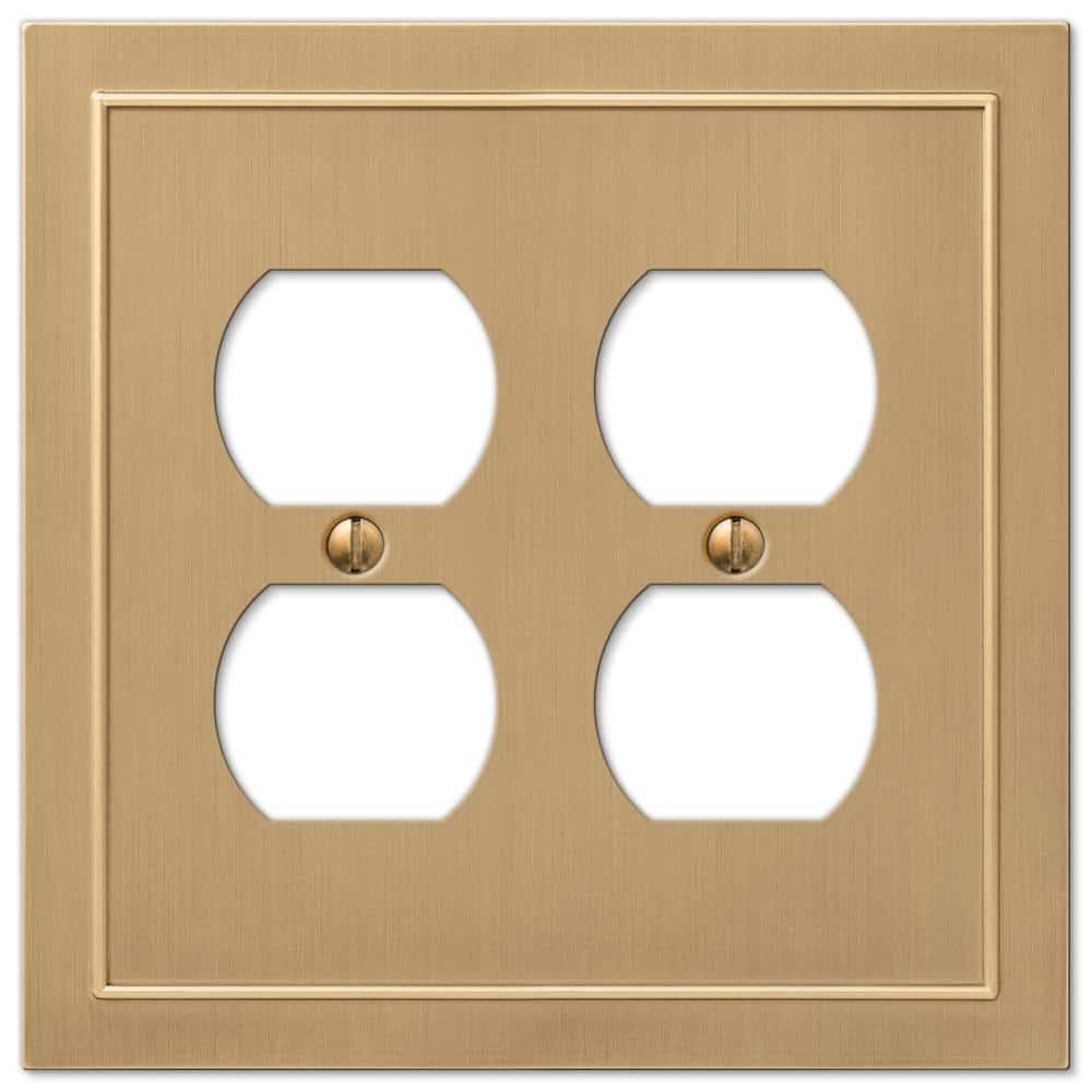 Amerelle 57DDBZ Bethany Wallplate, 2 Duplex, Cast Metal, Brushed Bronze, 1-Pack