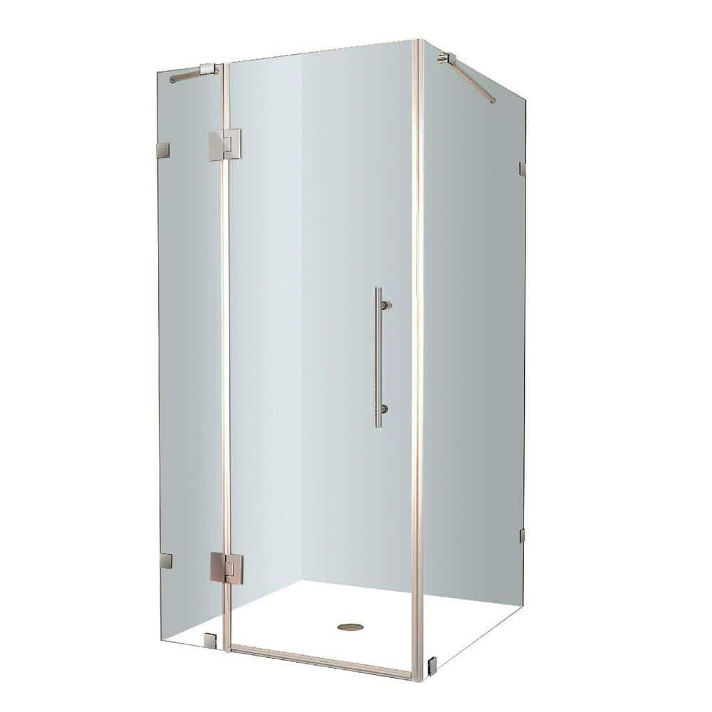 Aston Avalux Hinged Semi-Frameless Shower Door SEN987-CH-32-10
