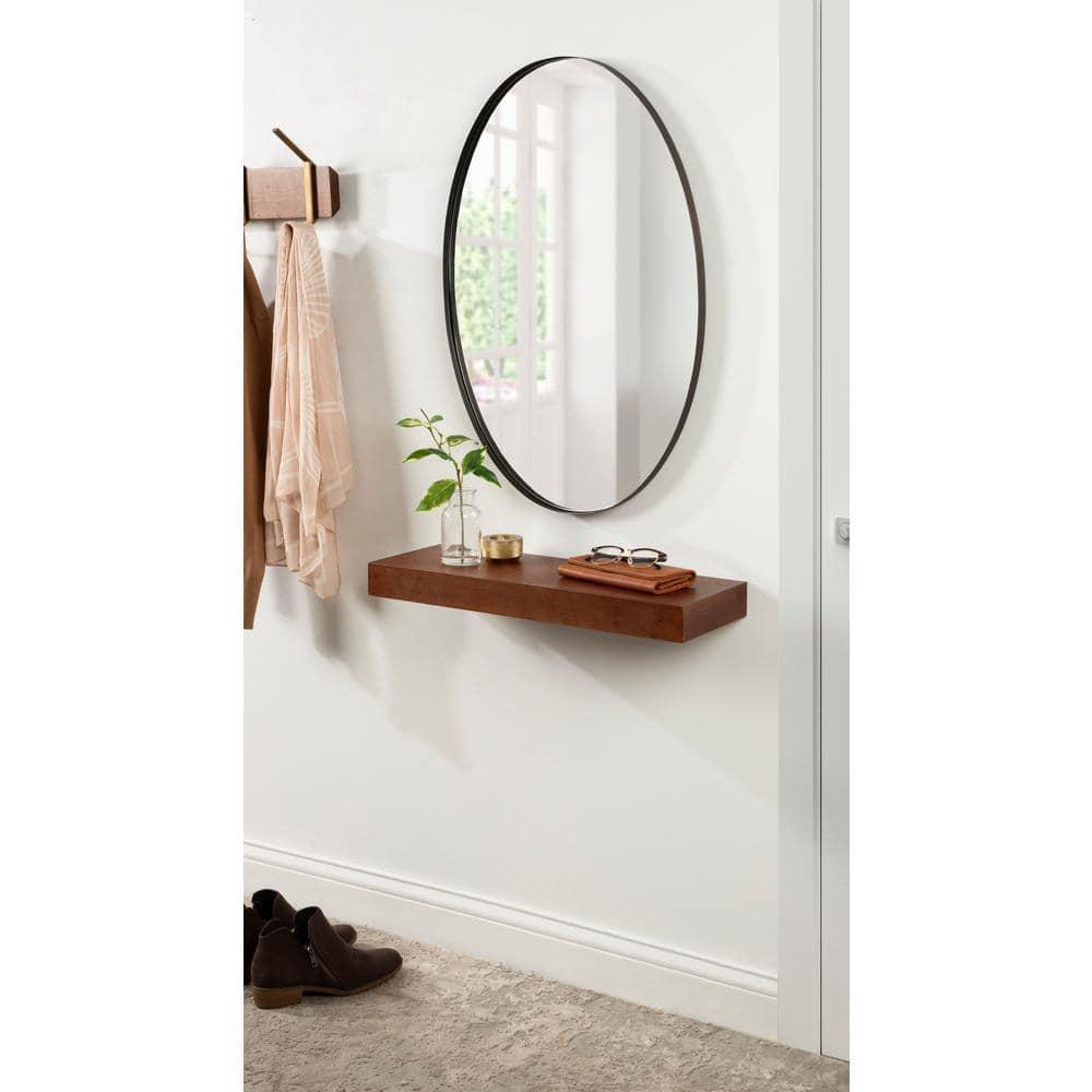 Kate and Laurel Rollo Oval Framed Wall Mirror, Bronze 20x30
