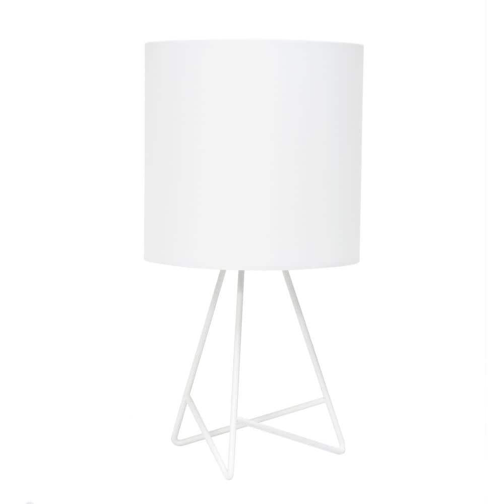 Down To The Wire Table Lamp with Fabric Shade White - Simple Designs: Modern Nightstand Light, ETL Listed