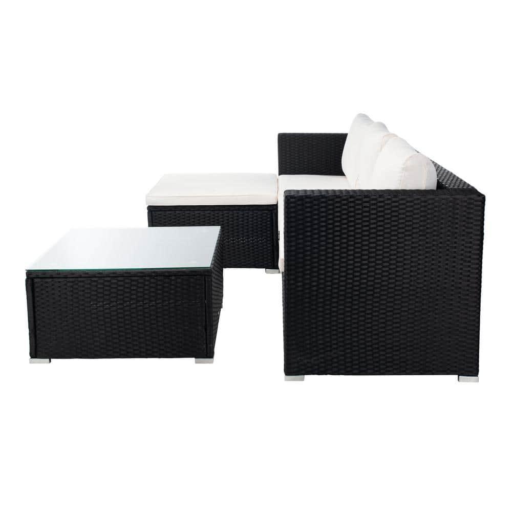 Madalina Living Set - Indoor/Outdoor - PAT7509 - Black/Beige - Safavieh