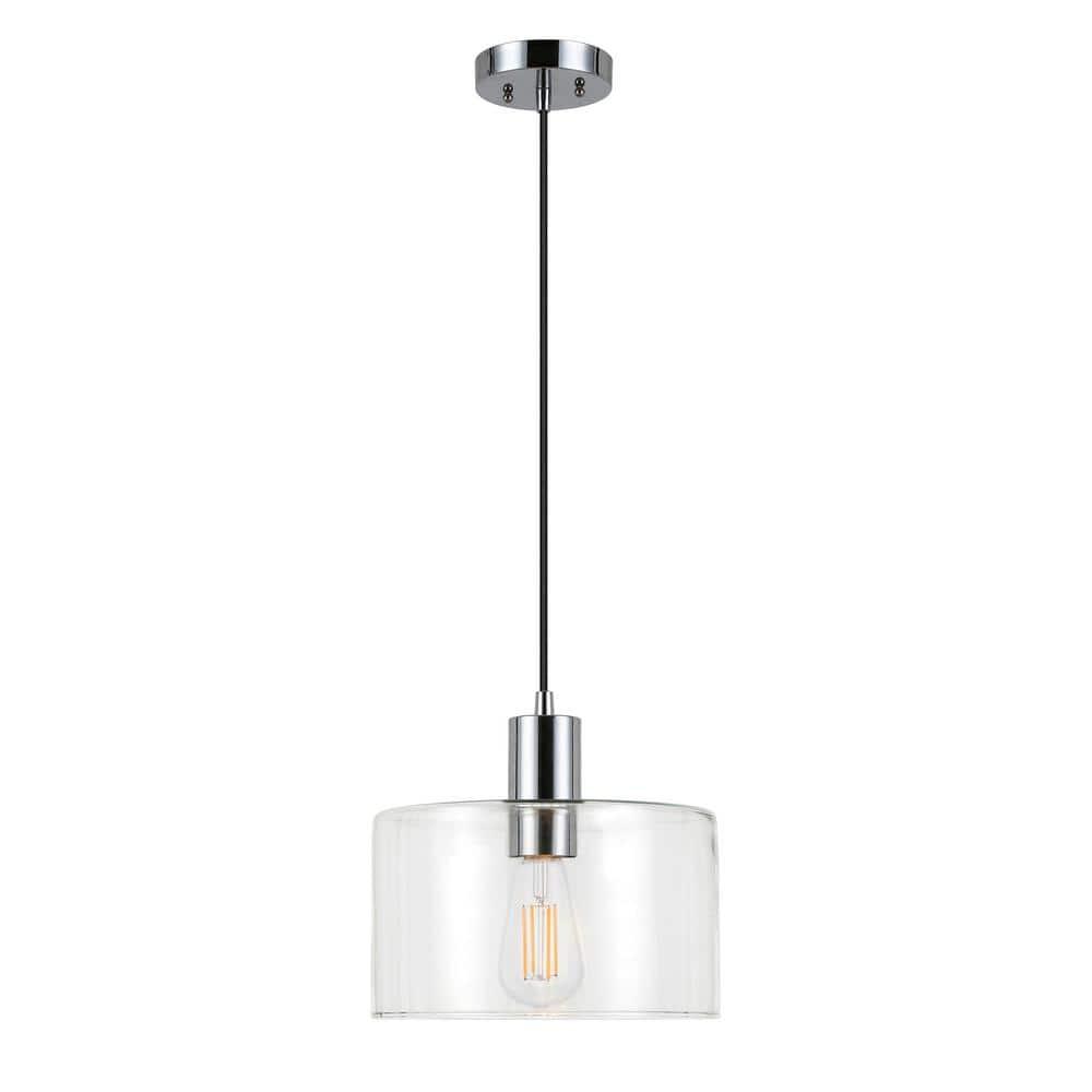Evelyn&Zoe Industrial Clear Glass Pendant
