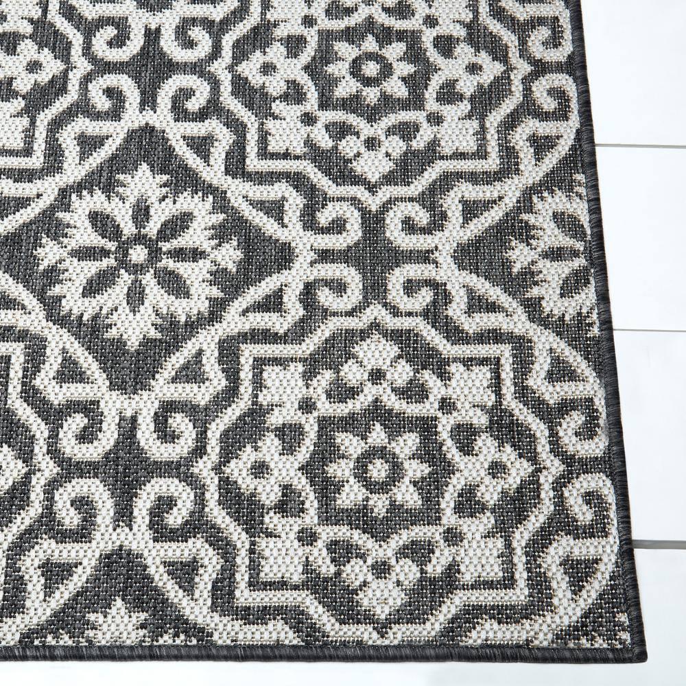 Nicole Miller New York Patio Country Danica Geometric Indoor/Outdoor Area Rug, Black/Grey
