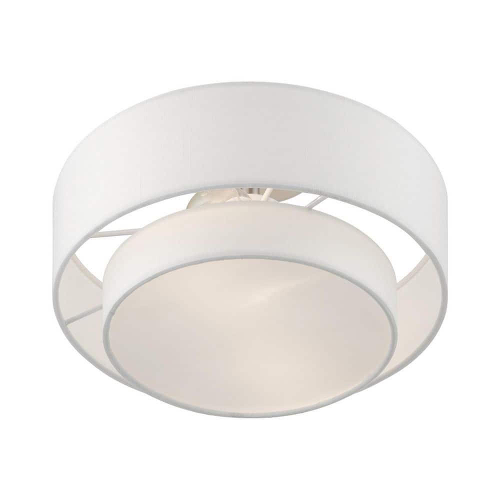 Livex Lighting Meridian 2 - Light Semi-Flush Mount in  Brushed Nickel