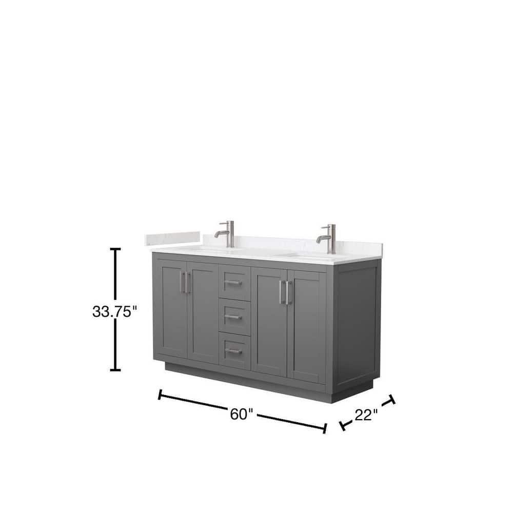 Wyndham Collection Miranda 60" Freestanding Double Bathroom Vanity with Cultured Marble Top