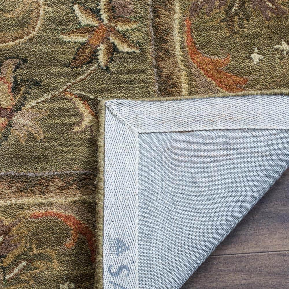 Antiquity AT52 Hand Tufted Indoor Area Rug - Olive/Gold - 8'x8' - Safavieh
