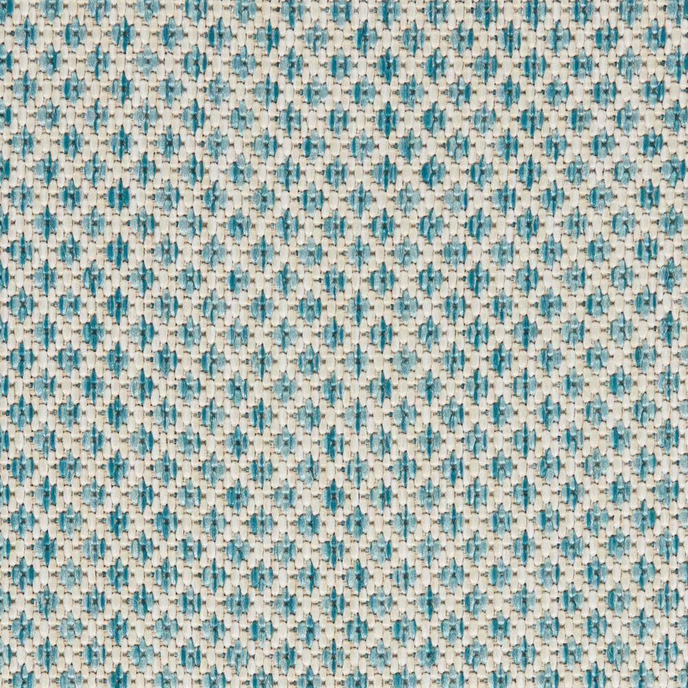 Nourison 2'2" x 8' Courtyard Modern Easy Care Flatweave Indoor Outdoor Runner Rug Ivory/Aqua