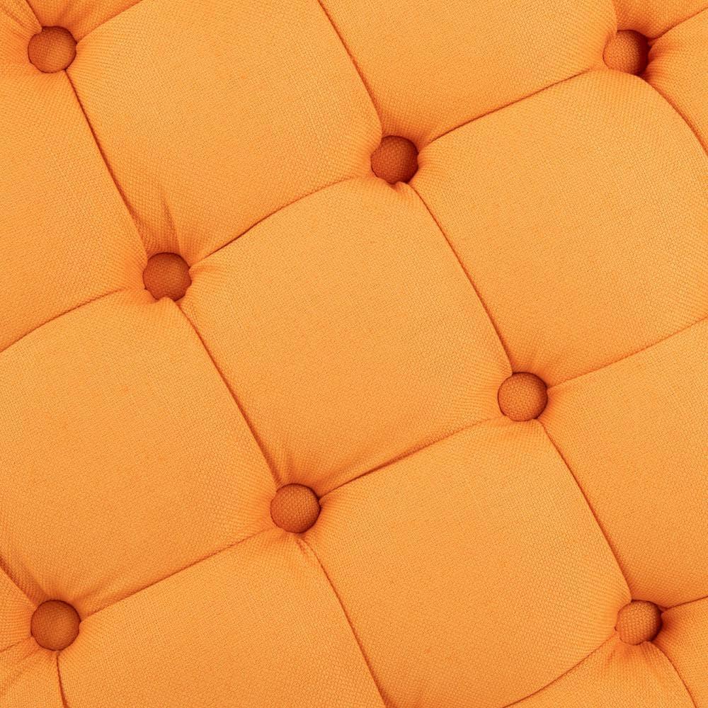 Amiela Tuffted Storage Ottoman - Tangerine - Safavieh