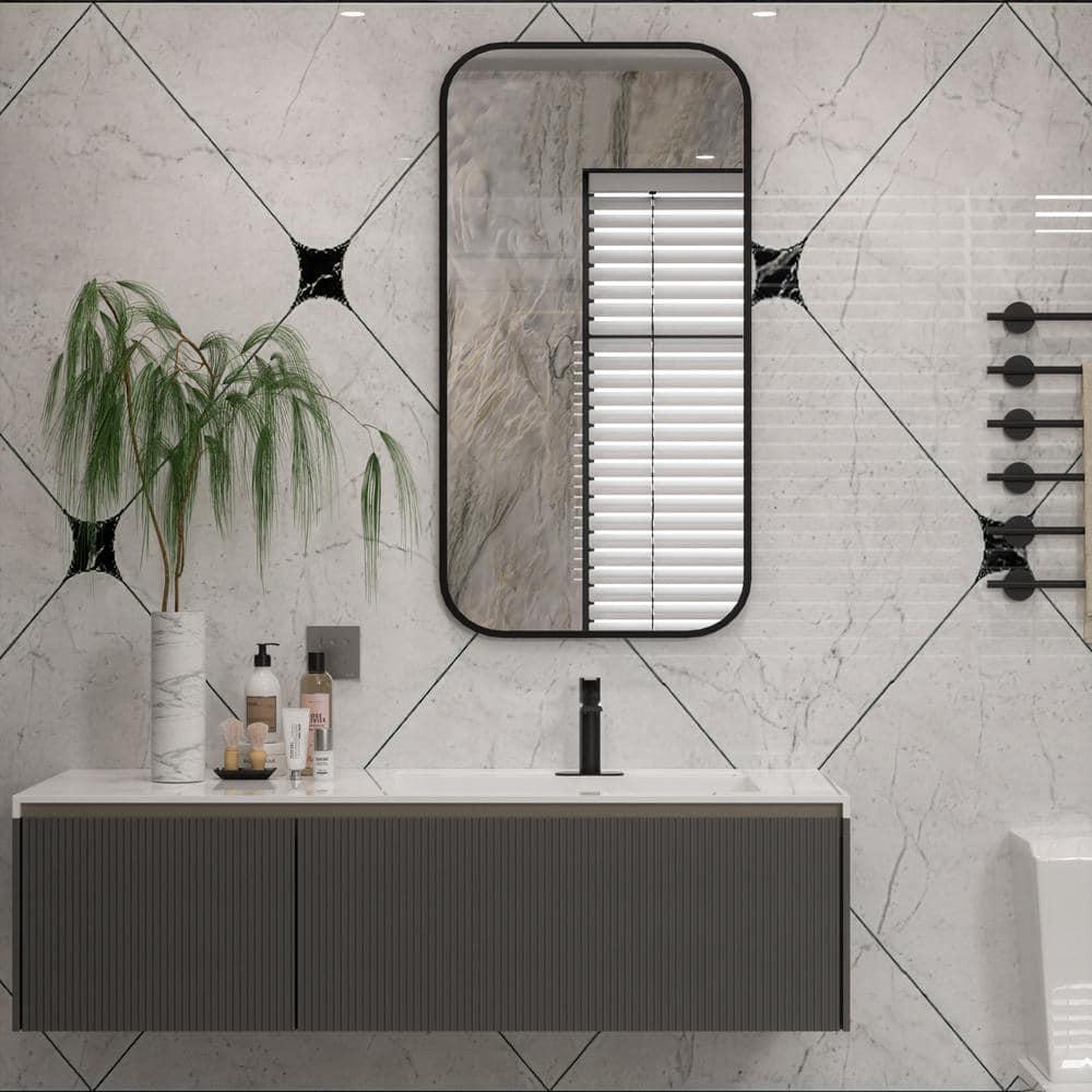 Black Bathroom Faucet Single Hole Bathroom Sink Faucet, Matte Black Single Handle Vanity Basin Faucets with Supply Deck Plate, Modern Farmhouse RV Faucet 1 or 3 Holes