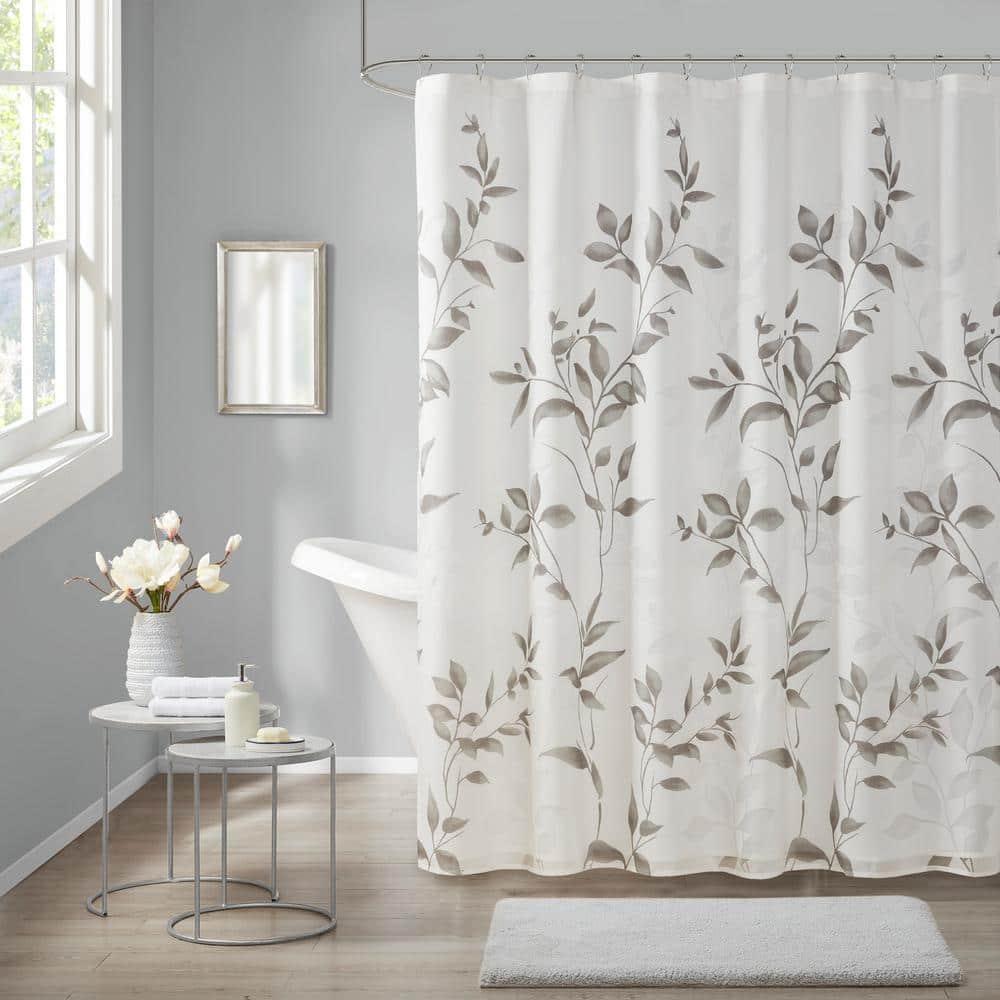 Trent Botanical Burnout Floral Printed Shower Curtain