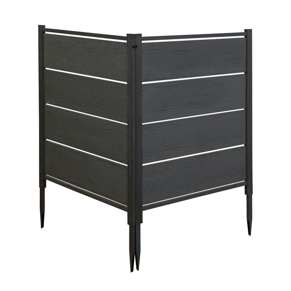 Enclo Enclo 4 ft H x 3.3 ft W Bessemer WoodTek Vinyl Charcoal Privacy Screen Kit (2 Panels)