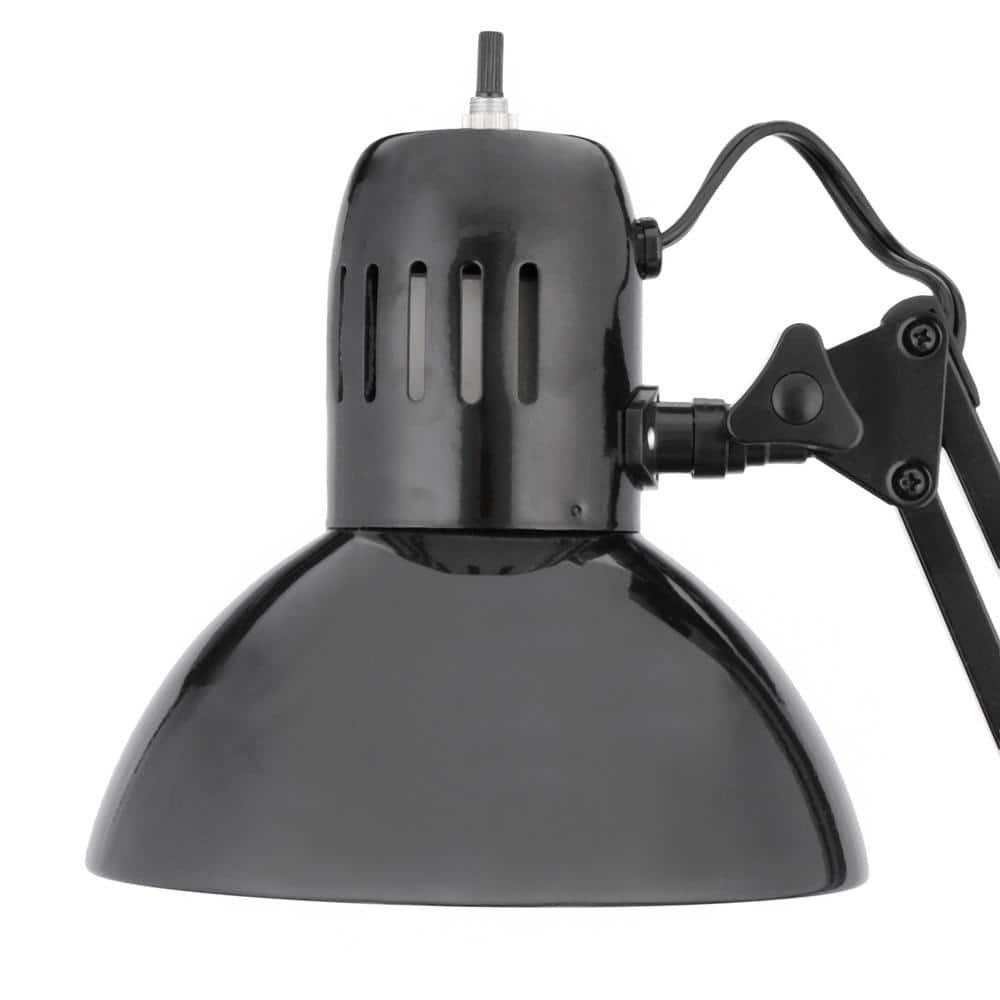 Globe Electric 32" Multi-Joint Metal Clamp Black Desk Lamp, 56963