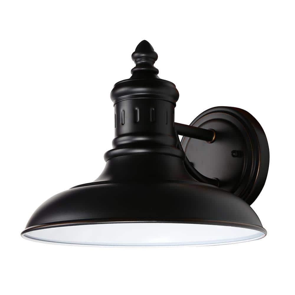 Design House 516732 Monterey Industrial Modern 1-Light Indoor/Outdoor Wall Mount with Metal Shade for Porch Entryway Barn, Oil Rubbed Bronze