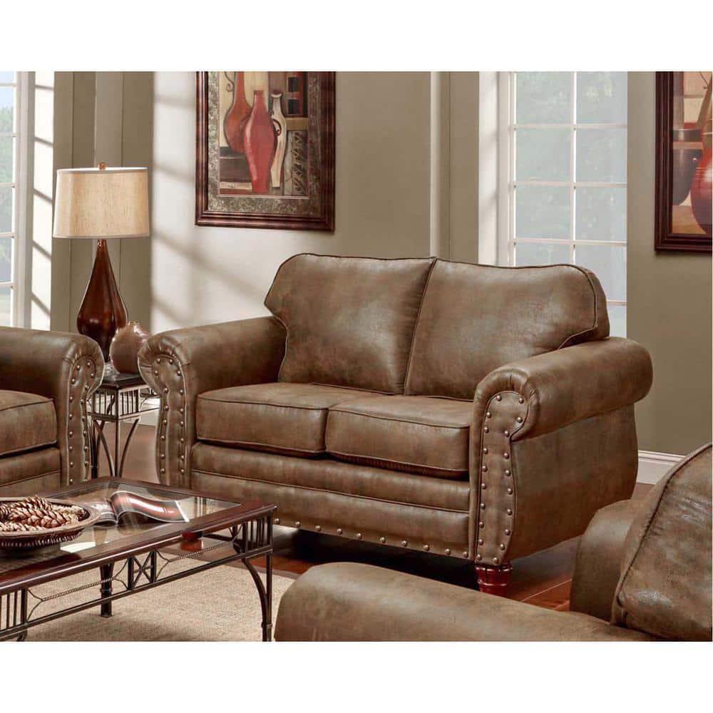 American Furniture Classics Traditional Microfiber Sedona Sofa in Brown