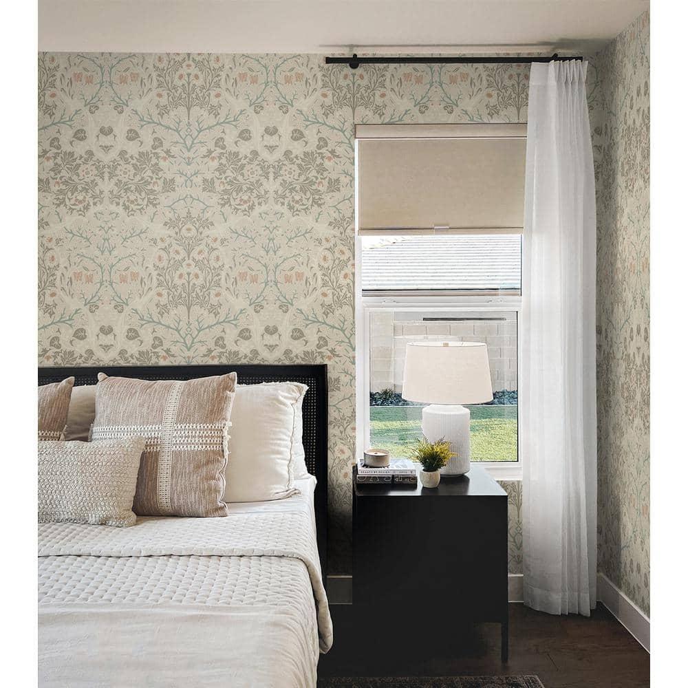 NextWall Lunar Rock & Clay Victorian Garden Peel and Stick Wallpaper