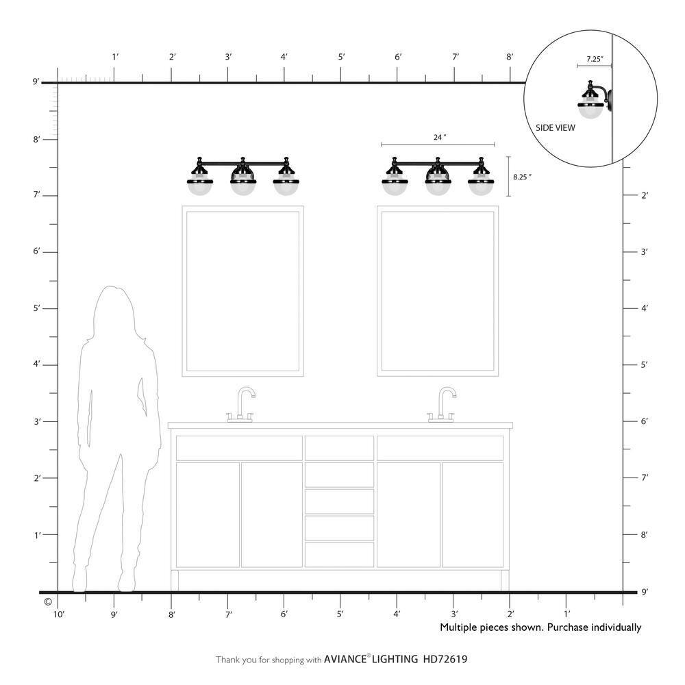 Livex Lighting Oldwick 3 - Light Vanity in  Polished Brass
