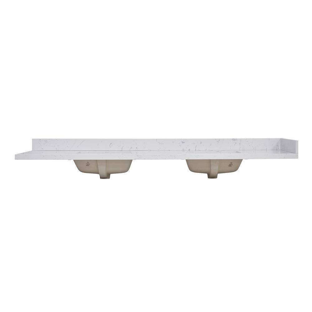 Altair Oderzo 84" Resin Double Vanity Top with Sink and 6 Faucet Holes