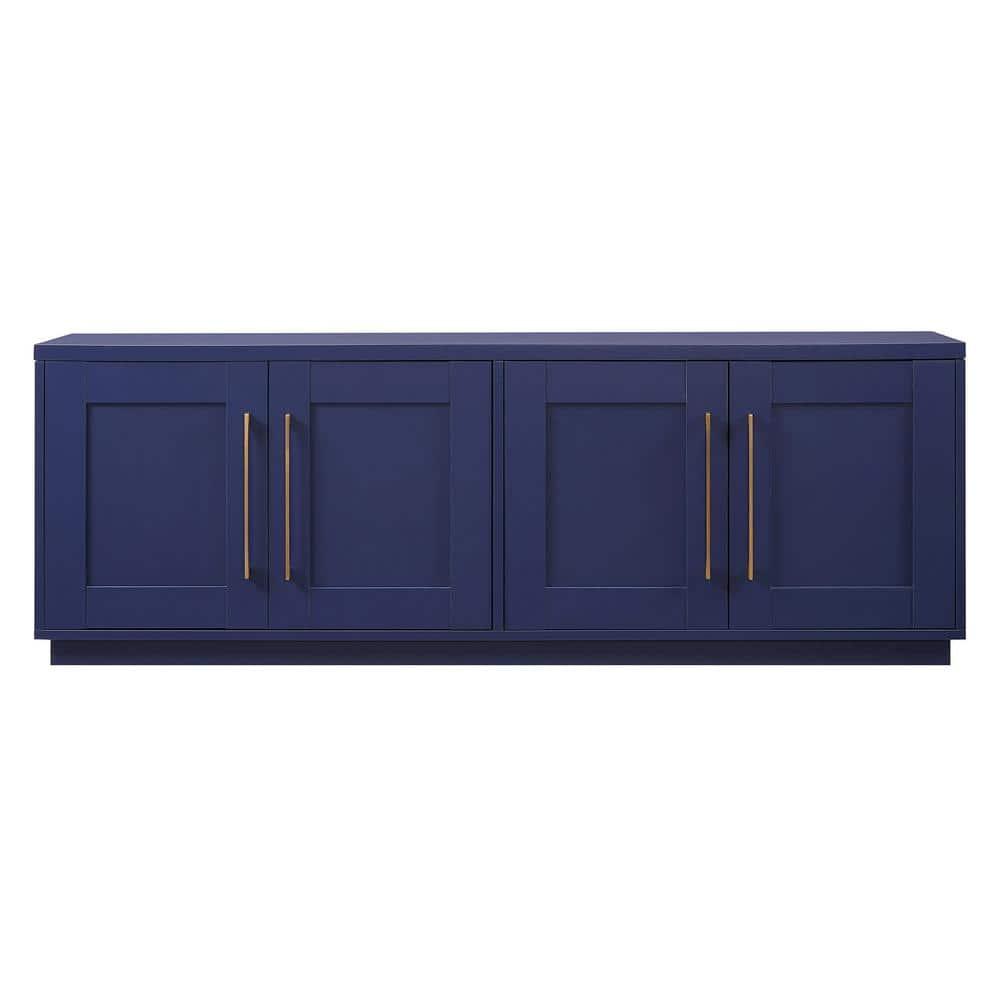 Evelyn&Zoe Tillman Rectangular TV Stand for TV's up to 75", Dark Blue