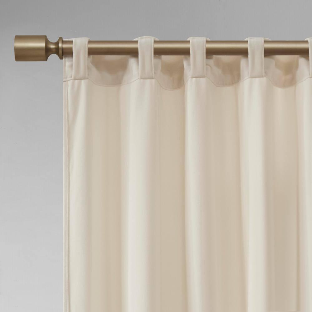 Set of 2 (63"x37") Bryce Poly Velvet Room Darkening Curtain Panels Ivory: Modern Living Room Decor by 510 Design