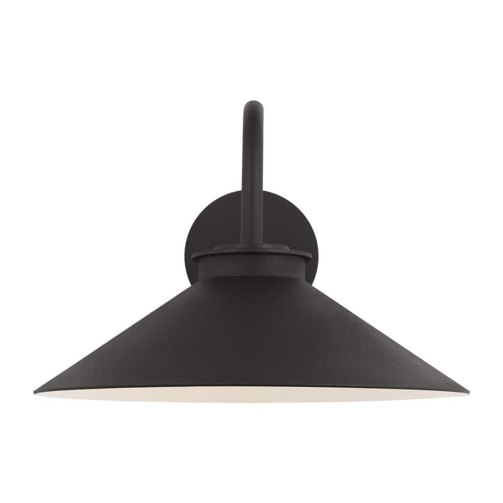 Generation Lighting Modern Barn Light 11.375-in H Black Hardwired Dark Sky Integrated LED Outdoor Wall Light