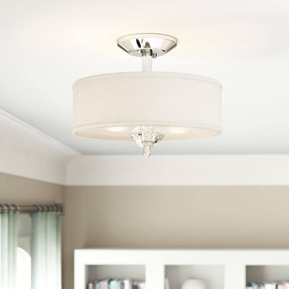 Palatial Chrome 15.75" Semi Flush Mount with Elongated Candles