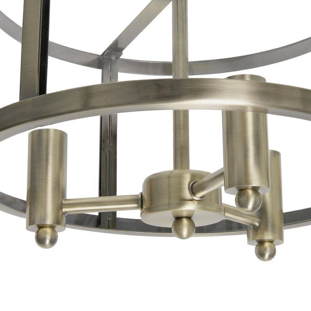 3-Light 13" Industrial Farmhouse Glass/Metallic Accented Semi-flushmount Ceiling Light Brass - Lalia Home: UL Listed, Metal Body, E12 Base