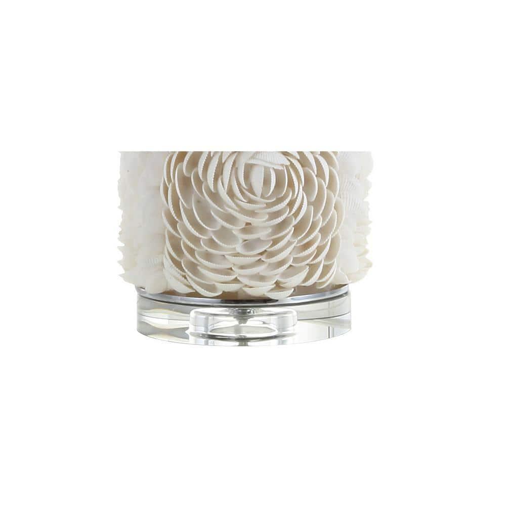 JONATHAN Y Rosette 28.5" Seashell/Resin/Crystal LED Table Lamp, Cream