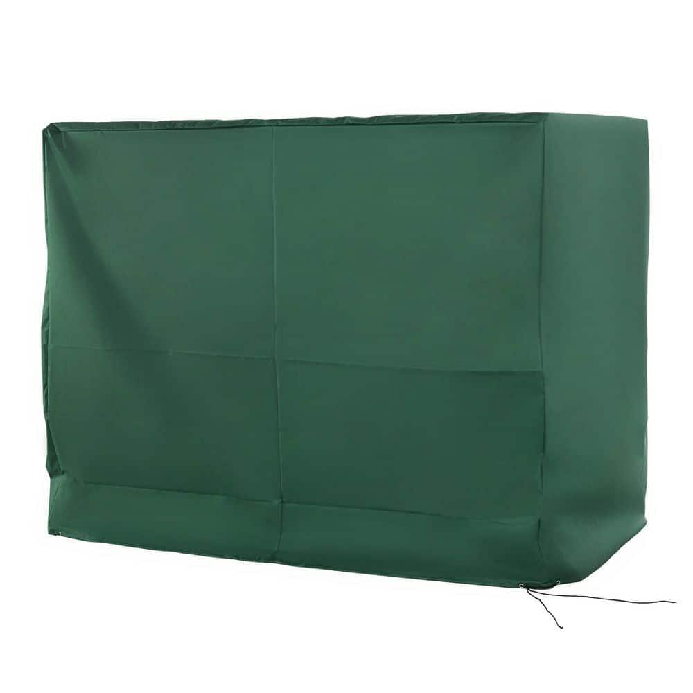 Outsunny 600D Oxford 3-Seater Patio Swing Cover Outdoor Swing Chair Cover Garden Furniture Cover Rain Protection Waterproof Anti-UV, Dark Green