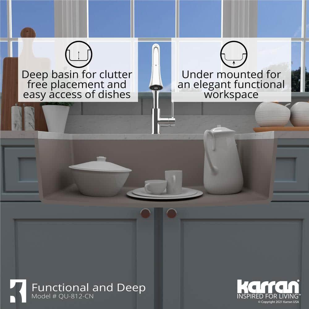 Karran Quartz 32-1/4'' X 19-1/4'' Large Single Bowl Undermount Kitchen Sink