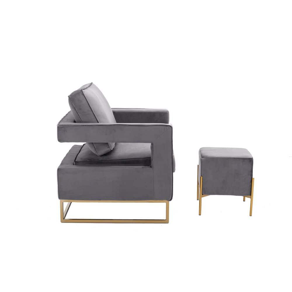 Carolina Classics Adadon Upholstered Accent Stool/Footrest in Gray