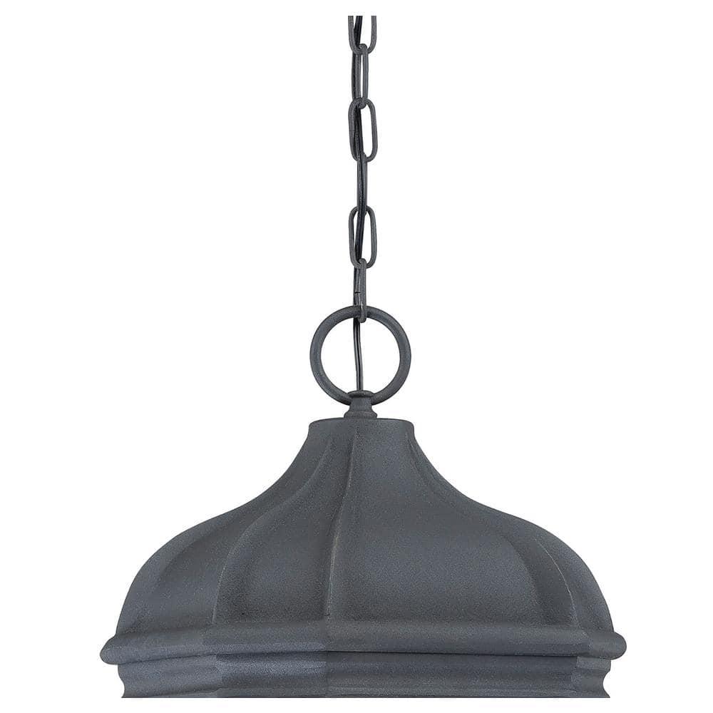 Minka Lavery Rustic Outdoor Hanging Light Fixture Black Damp Rated 28 3/4" Clear Beveled Glass for Post Exterior Porch Yard Patio