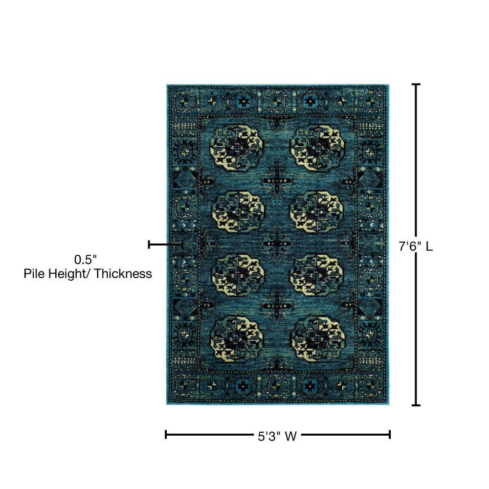 Vintage Hamadan VTH212 Power Loomed Indoor Area Rug - Blue/Multi - 5'3"x7'6" - Safavieh