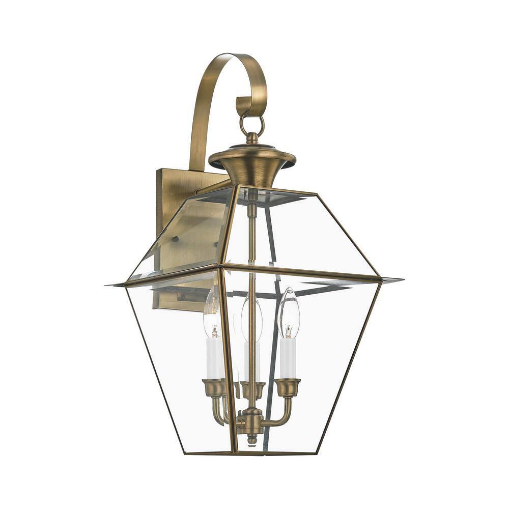 Livex Lighting Westover 3 - Light Wall Light in  Antique Brass