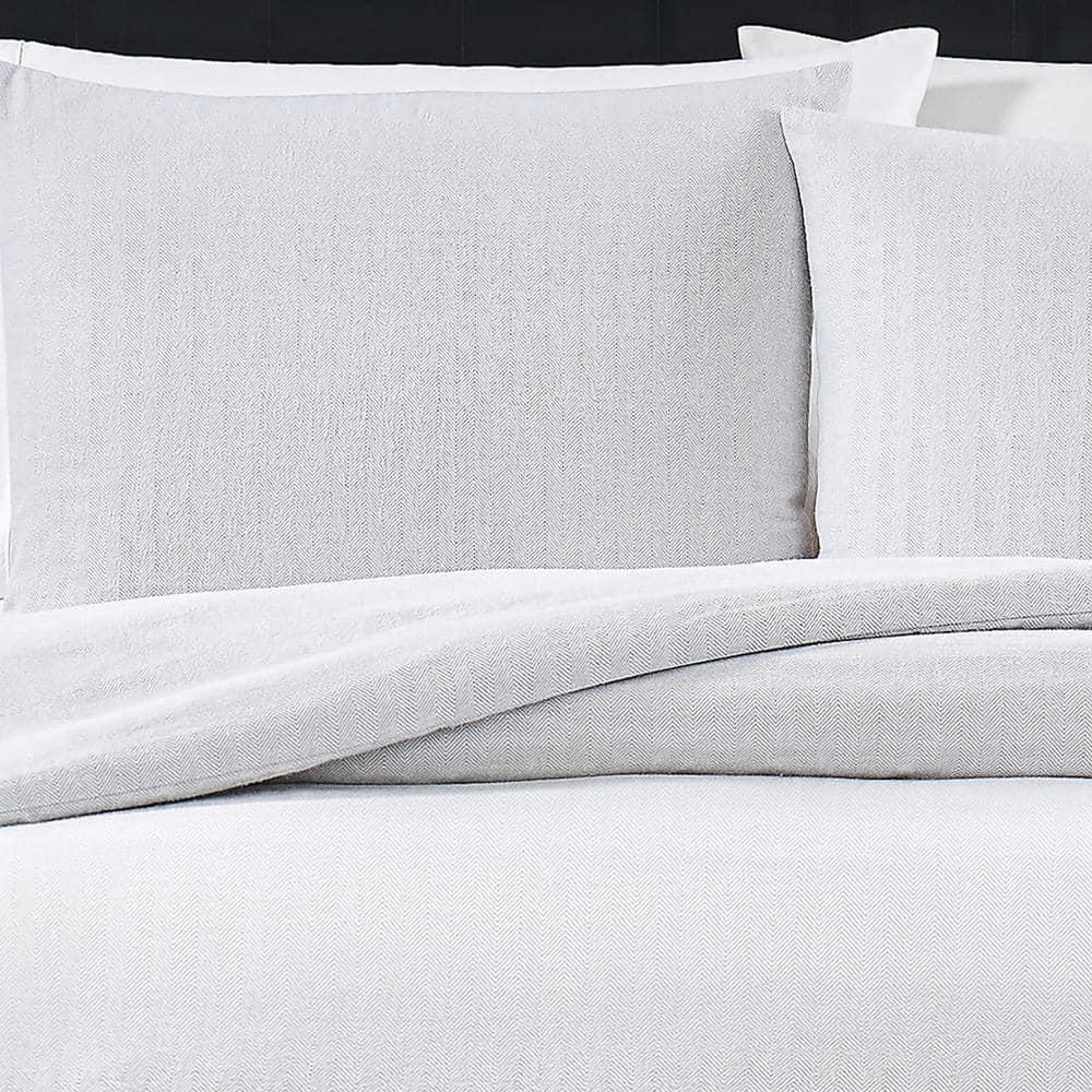 London Fog London Fog Herringbone Flannel Duvet Cover Set