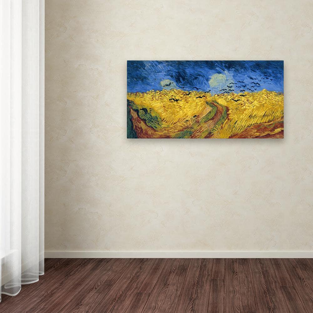 Trademark Fine Art -Vincent van Gogh 'Wheatfield with Crows' Canvas Art - 16''x32''