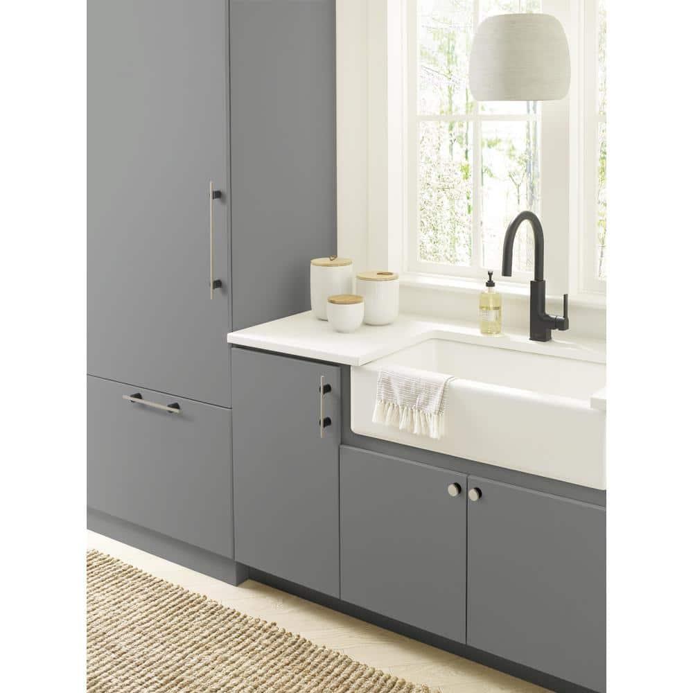 Transcendent 3-3/4 in. (96mm) Modern Matte Black/Silver Champagne Bar Cabinet Pull
