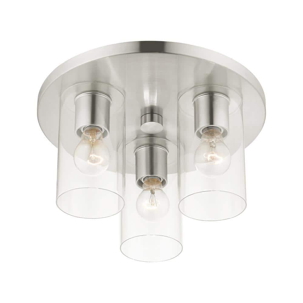 Livex Lighting Zurich 3 - Light Flush Mount in  Brushed Nickel
