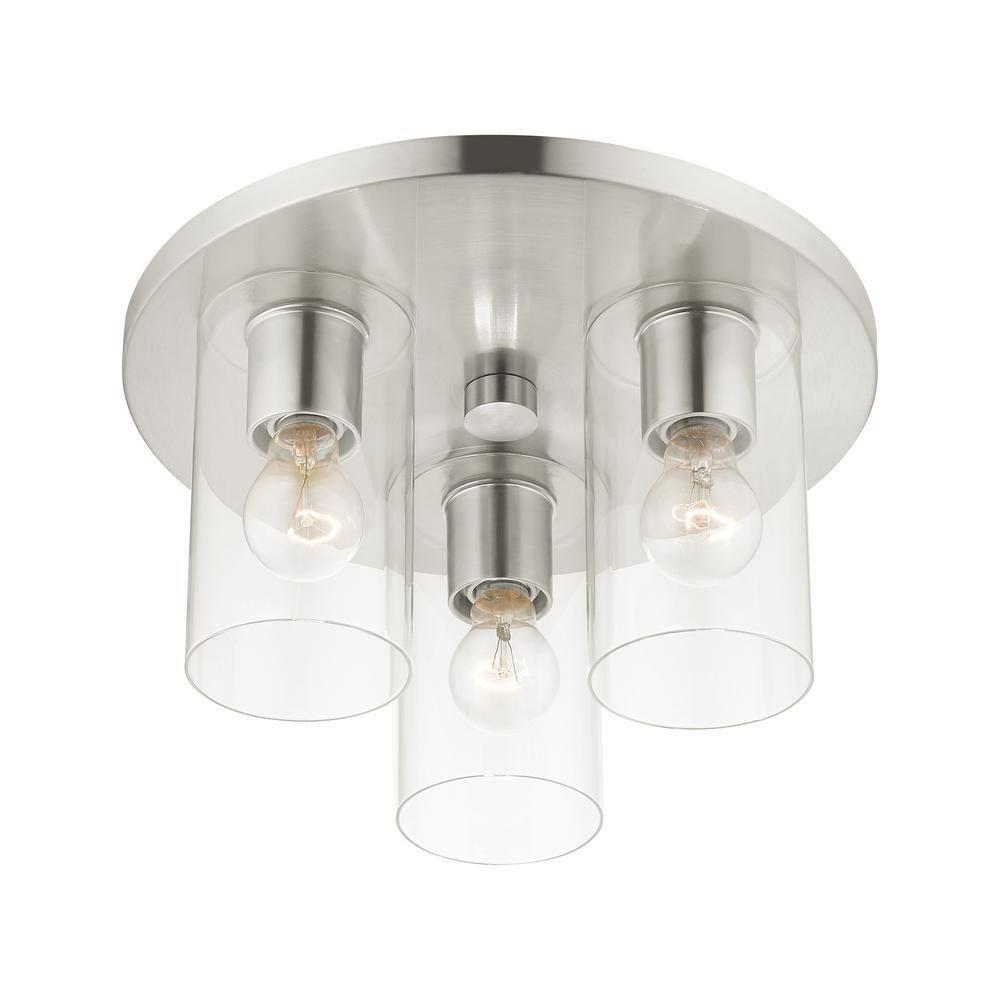 Livex Lighting Zurich 3 - Light Flush Mount in  Brushed Nickel