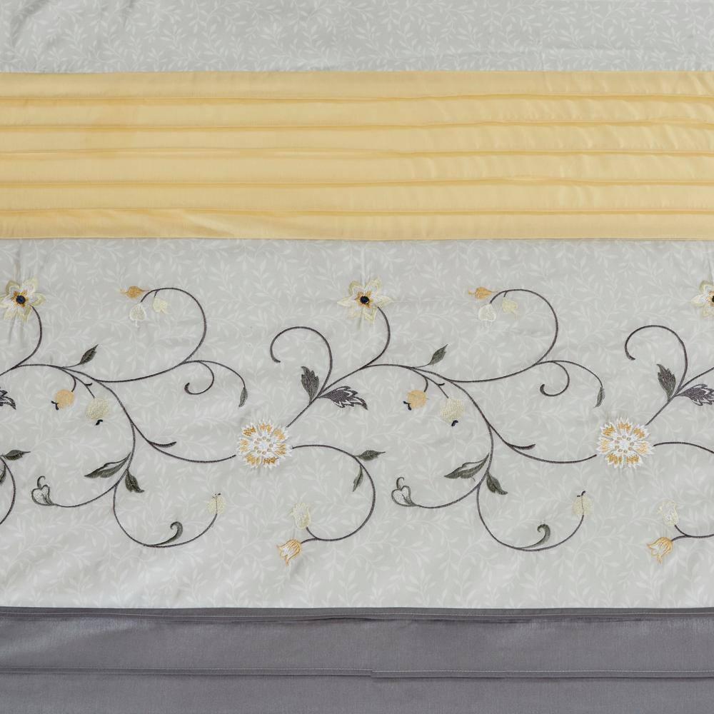Madison Park Serene Faux Silk Embroidered Floral Shower Curtain