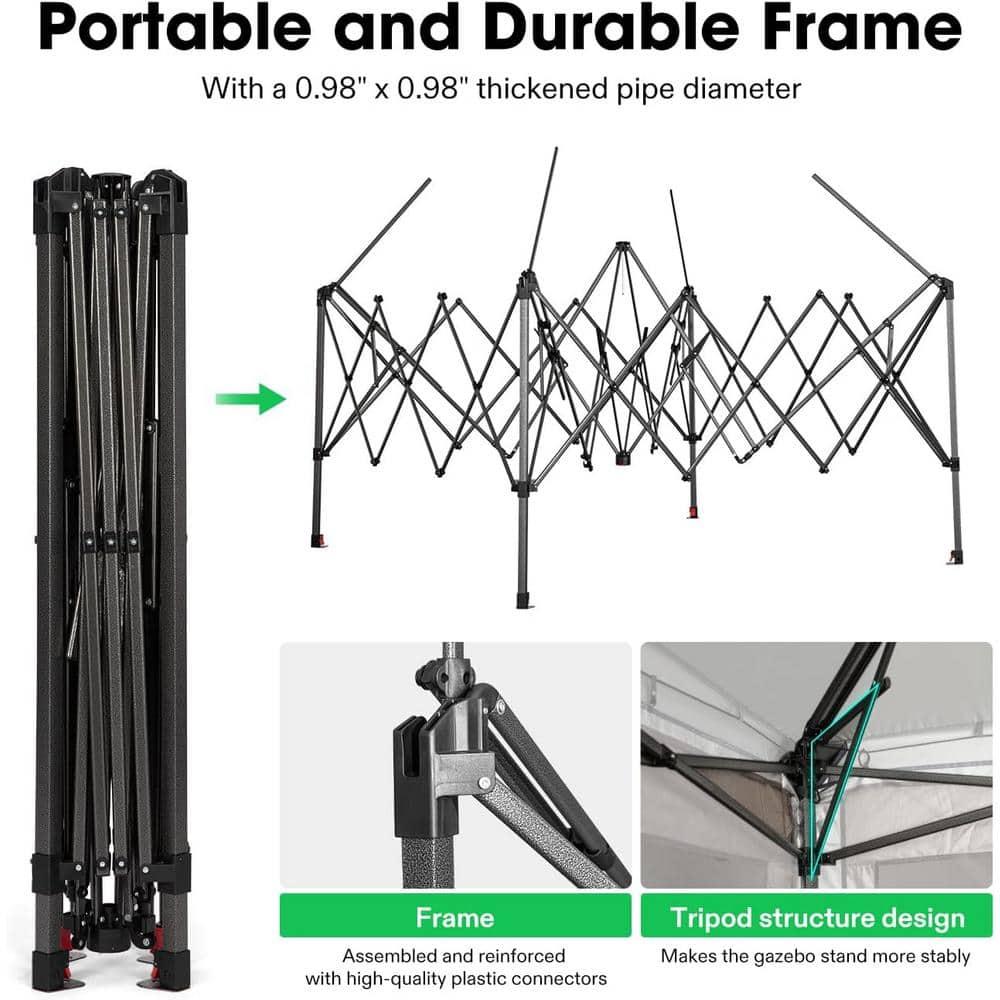 13 ft. x 13 ft. Pop Up Canopy Tent with Mosquito Netting, Center Lock, Storage Bag