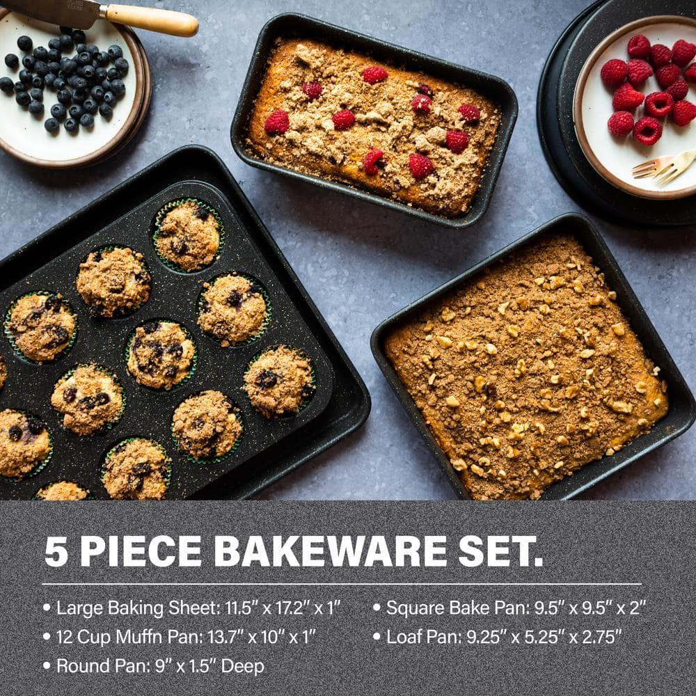 Granitestone Blue 20 Piece Aluminum Non Stick Cookware & Bakeware Set with Ultra Nonstick Surface, Oven & Dishwasher Safe