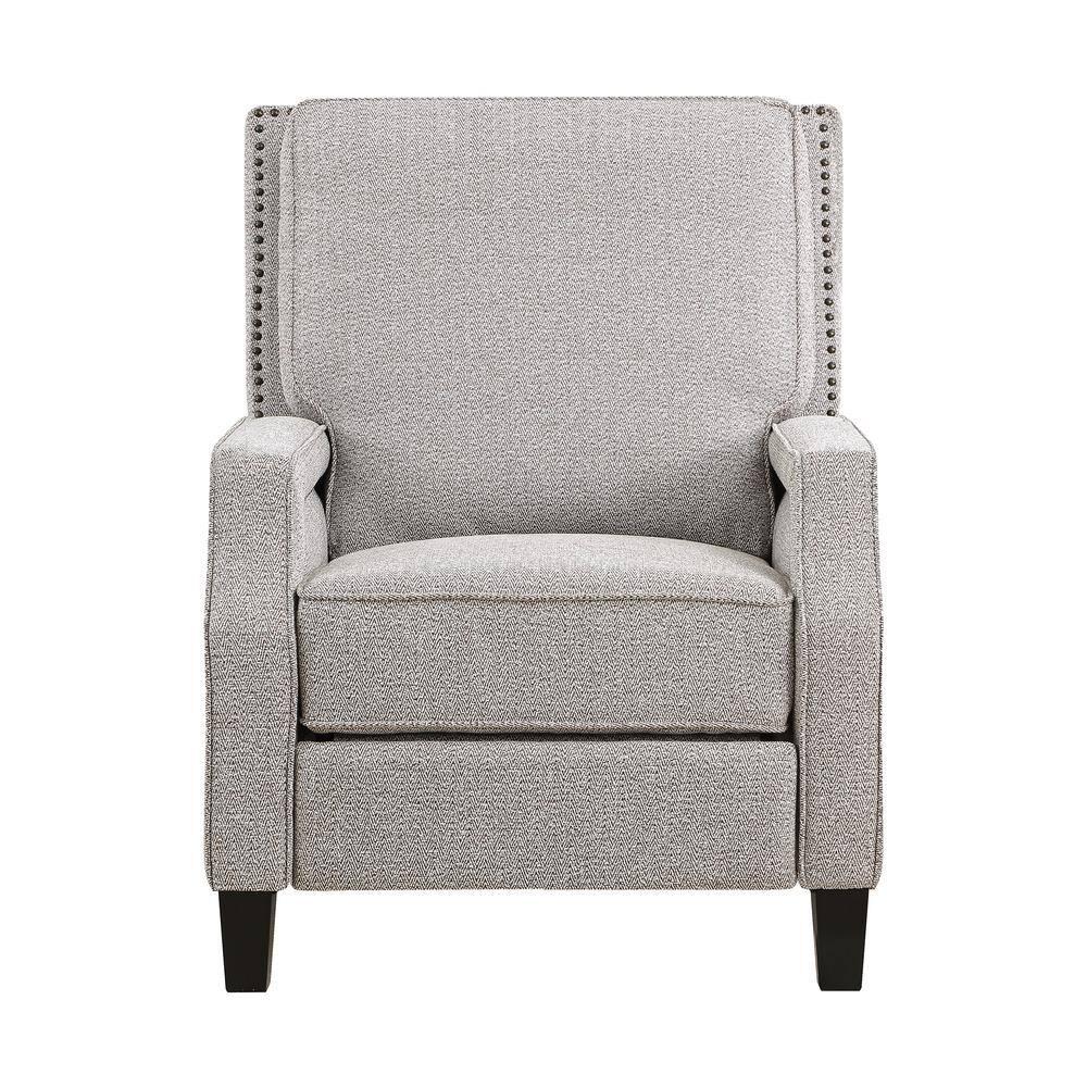 Lexicon Berenson Fabric Upholstered Push Back Living Room Solid Wood Frame Recliner Coconut Color