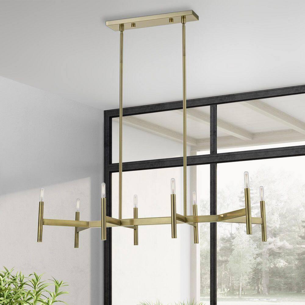 Livex Lighting Copenhagen 8 - Light Chandelier in  Antique Brass